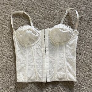 SHEIN Elegant White Lace Bustier Top